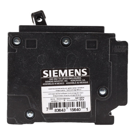 Siemens Q2125H 125 Amp Double Pole 240V Plug-In Standard Trip Circuit Breaker UL - Image 8