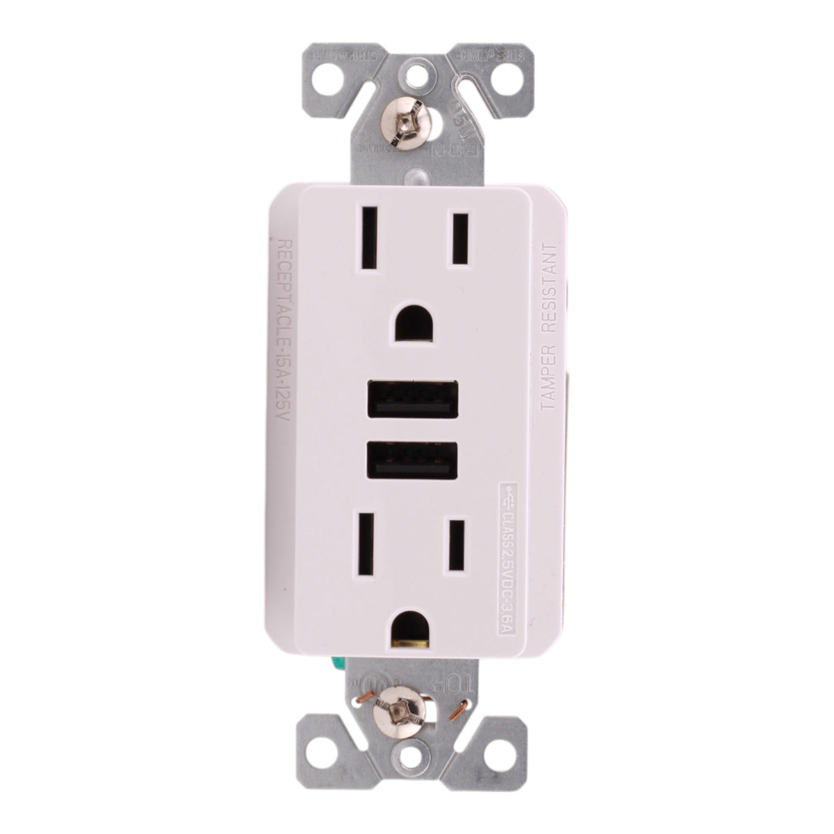 Eaton TR7765W 15A 125V USB Charger Duplex Receptacle White Flush Mount - Image 8