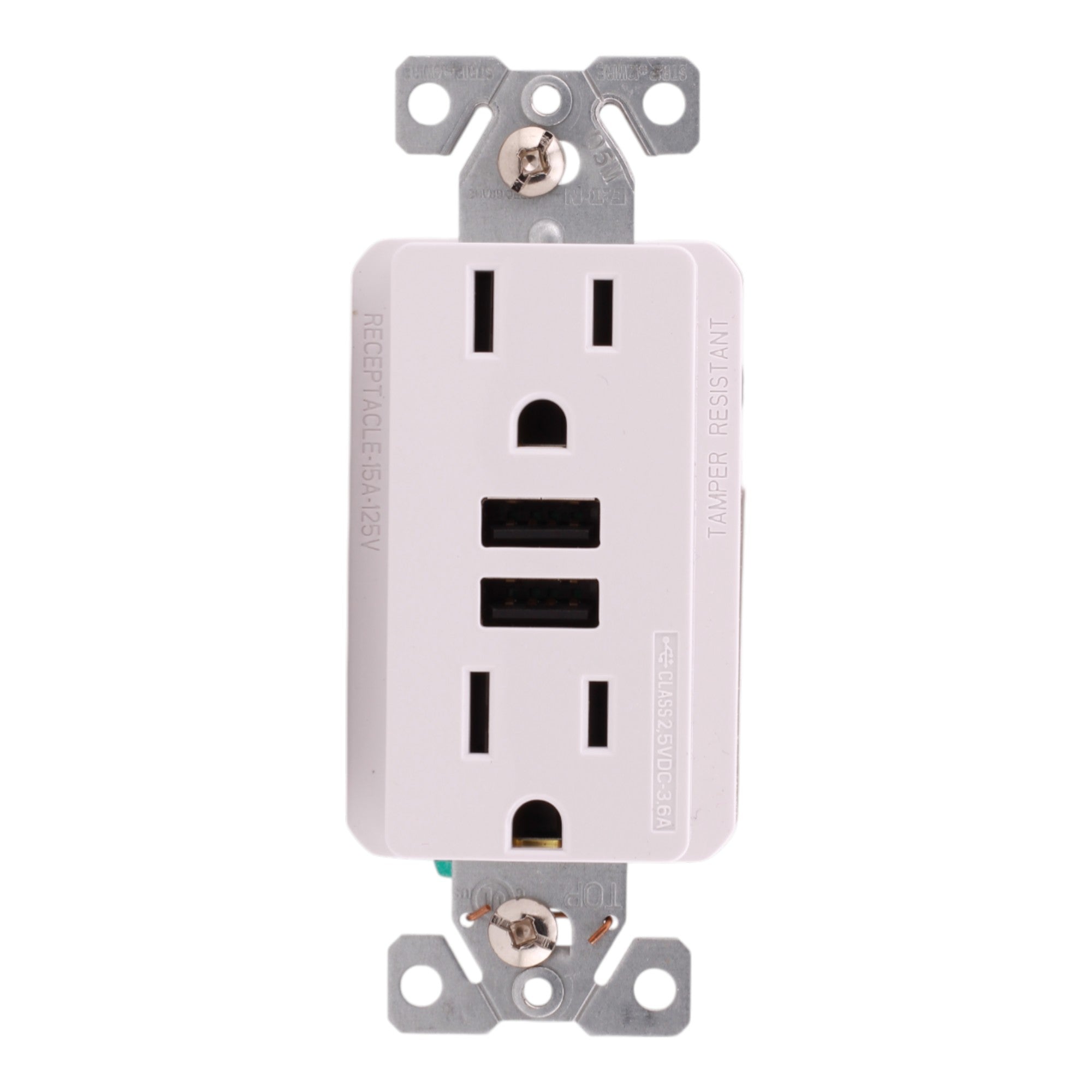 Eaton TR7765W 15A 125V USB Charger Duplex Receptacle White Flush Mount - Image 8
