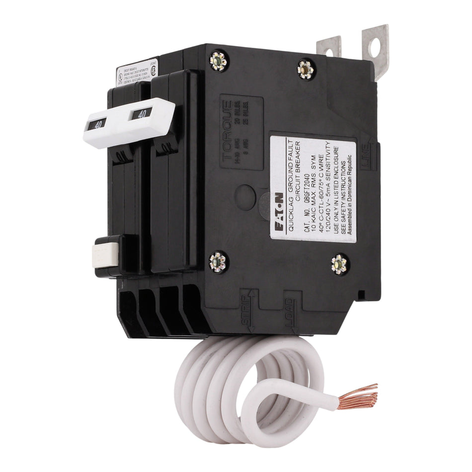 Eaton QB QBGFT2040 40A 2P 120/240V GFCI 5mA Bolt-On Circuit Breaker - Image 2