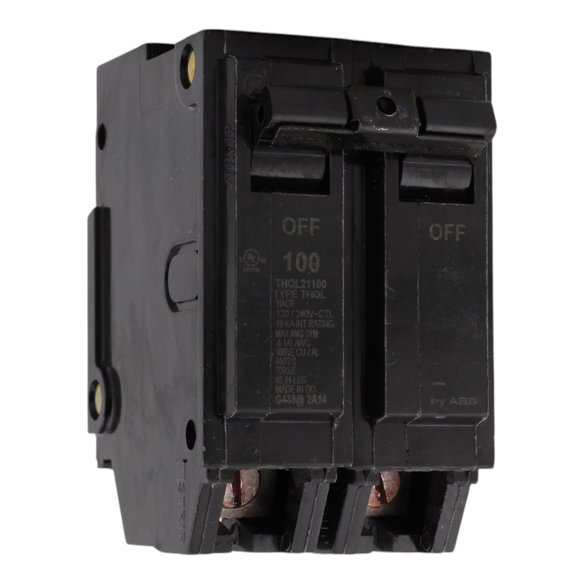 GE THQL21100 100 Amps 120/240 Volts Two-Pole Standard Circuit Breaker Plug-In for Load Centers