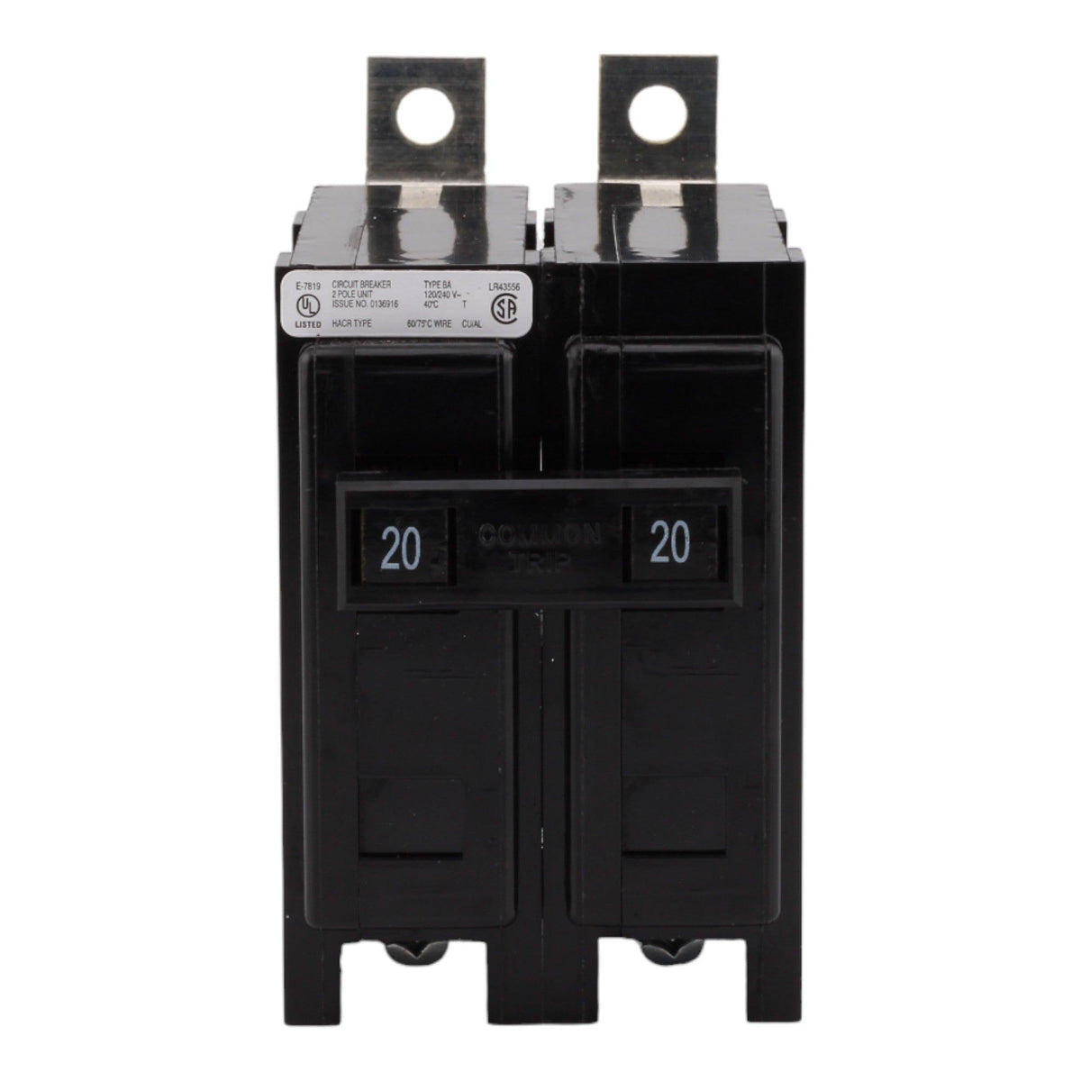 Eaton BAB2020, 20A, 120/240V, 2-Pole, 10kAIC, Quicklag Industrial Thermal-Magnetic Circuit Breaker, Bolt-On - Image 2
