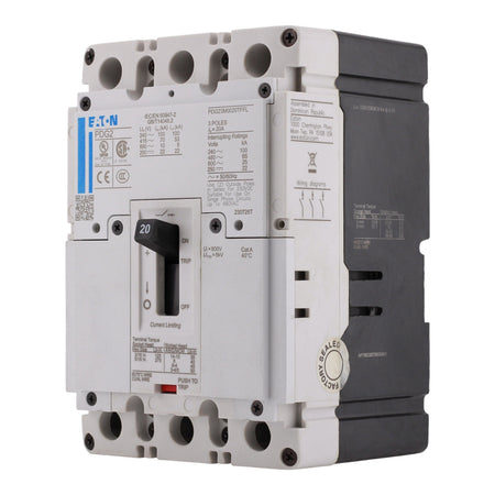 Eaton Power Defense PDG23M0020TFFL 20A 3P 600V 65kA Thermal-Magnetic Molded Case Circuit Breaker - Image 2