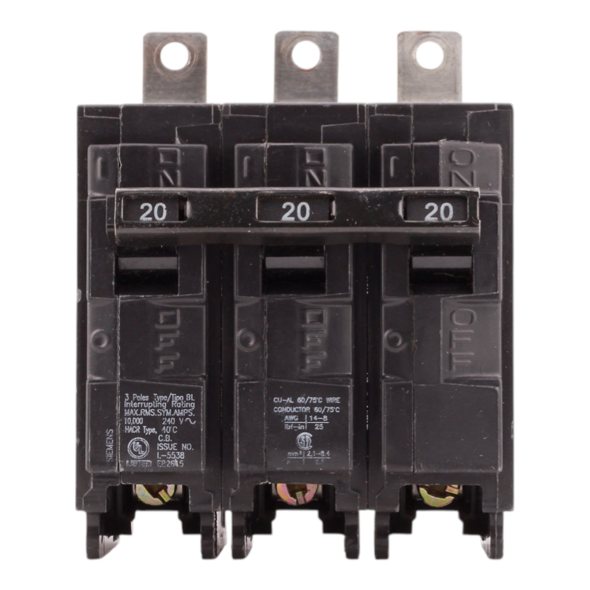 Siemens BL B320 20A 3P 240V Thermal Magnetic Circuit Breaker - Image 3