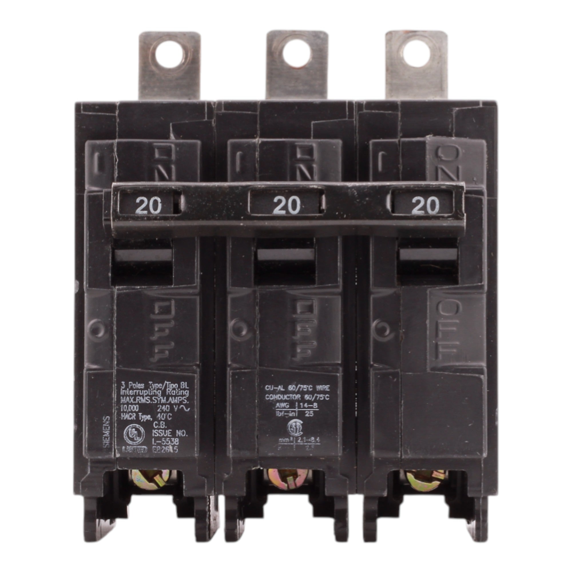 Siemens BL B320 20A 3P 240V Thermal Magnetic Circuit Breaker - Image 3