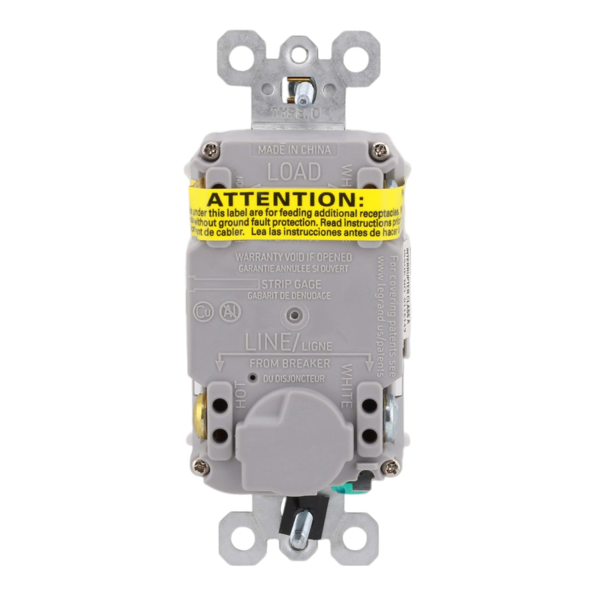 Legrand radiant 2087W 20A Dead Front Self-Test GFCI Receptacle - Image 4