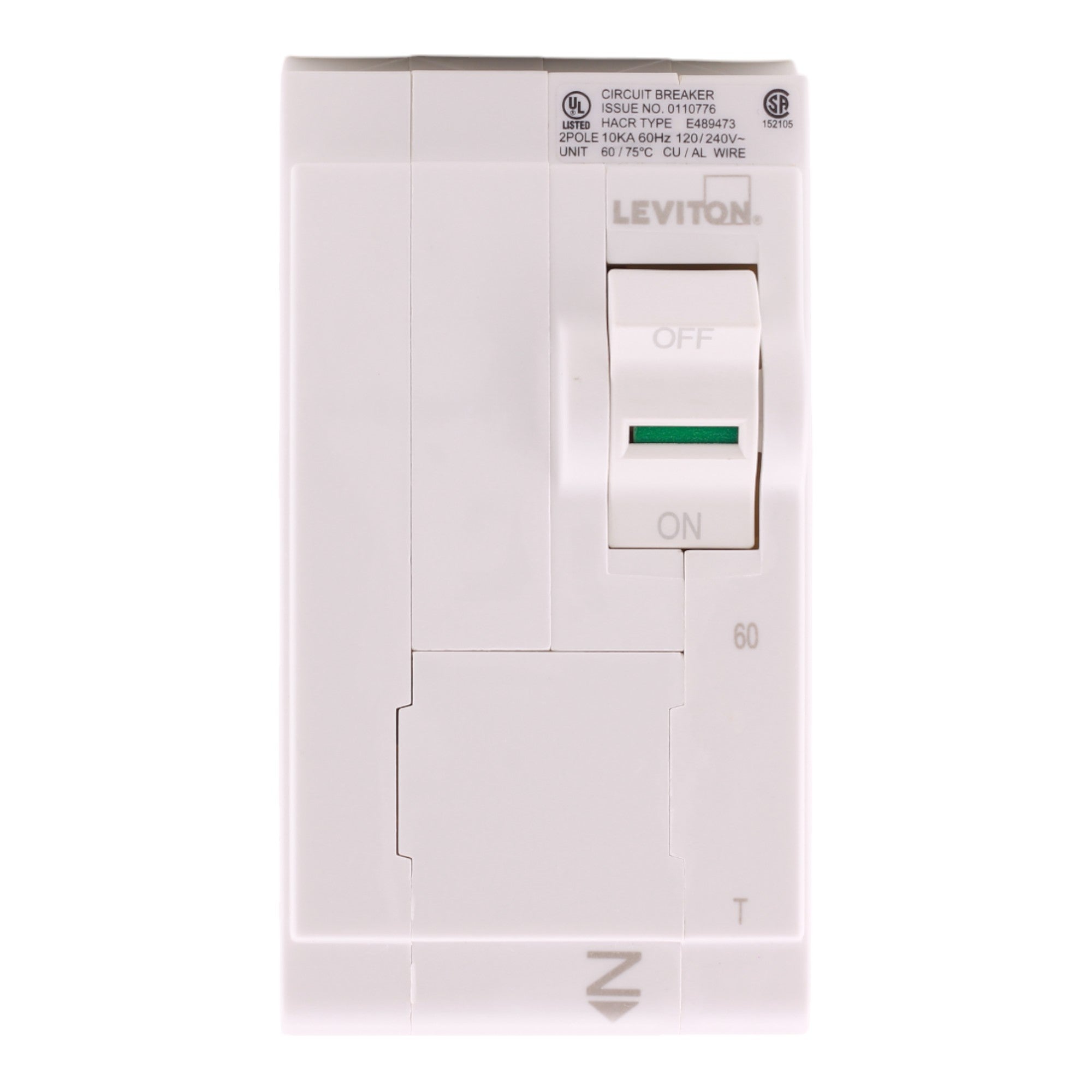 Leviton LB260-T 60A 2P 120/240V Standard Plug-On Neutral Breaker - Image 3