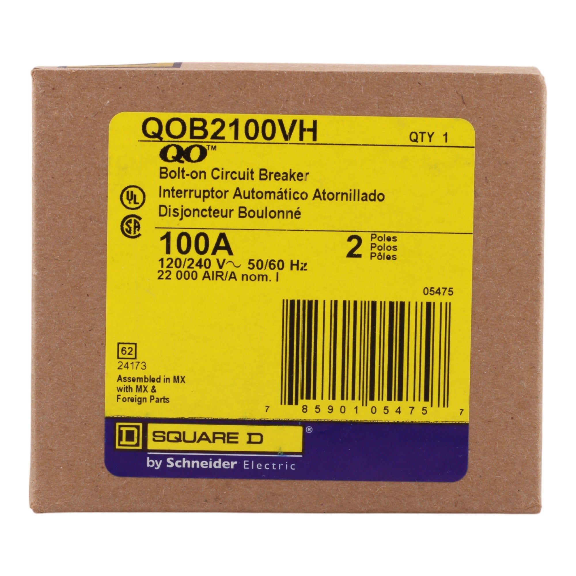 Square D QO QOB2100VH 100A 2P 120/240V Circuit Breaker - Image 9