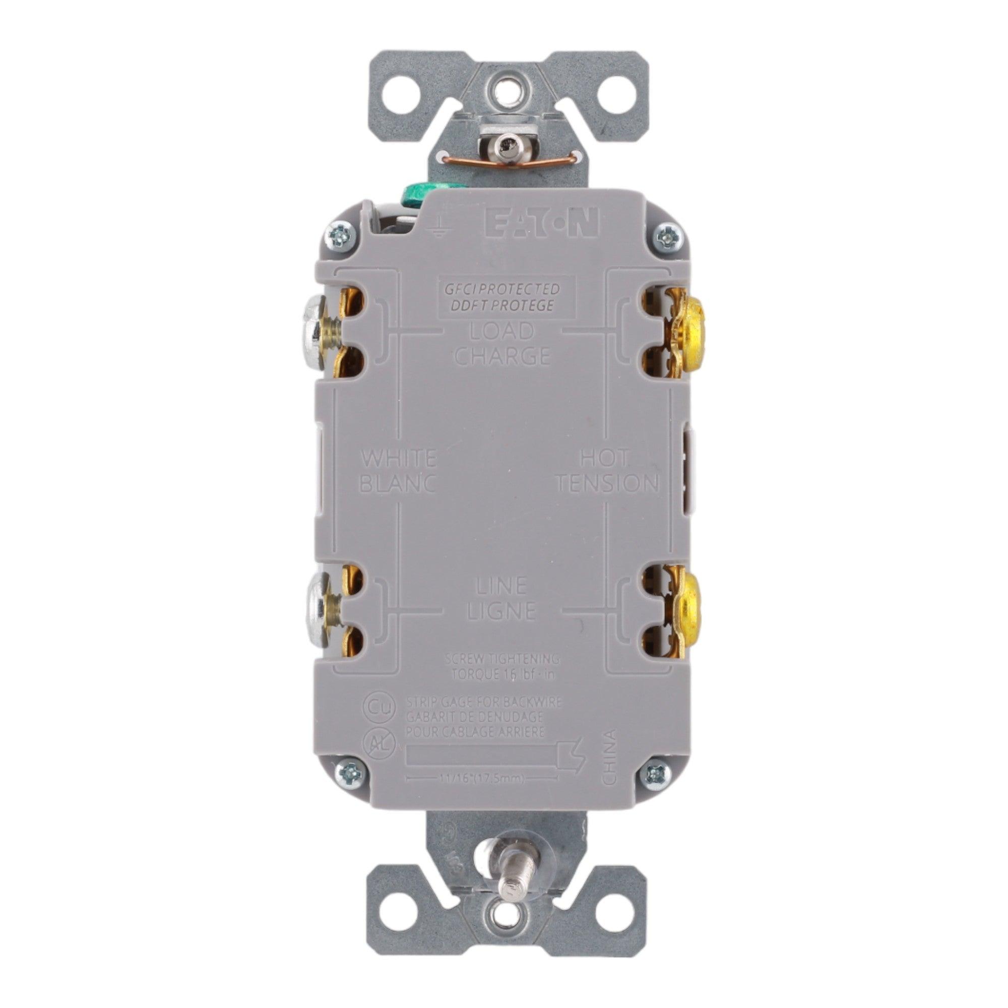 Eaton TRGF15W 15 Amp Tamper-Resistant GFCI Receptacle 125V, White, Self-Test, UL Listed - Image 6