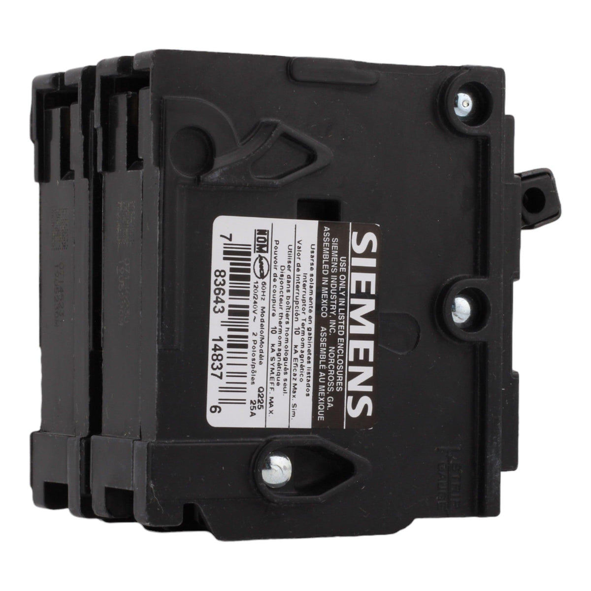 Siemens Q225 25 Amp Double Pole 240V Plug-In Standard Trip Circuit Breaker UL - Image 5