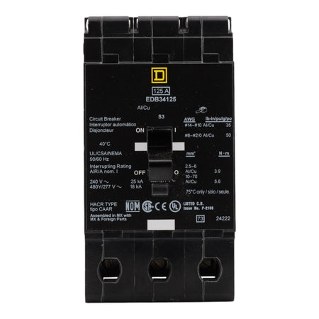 Square D EDB34125 125A 3P 480Y/277V Circuit Breaker - Image 2