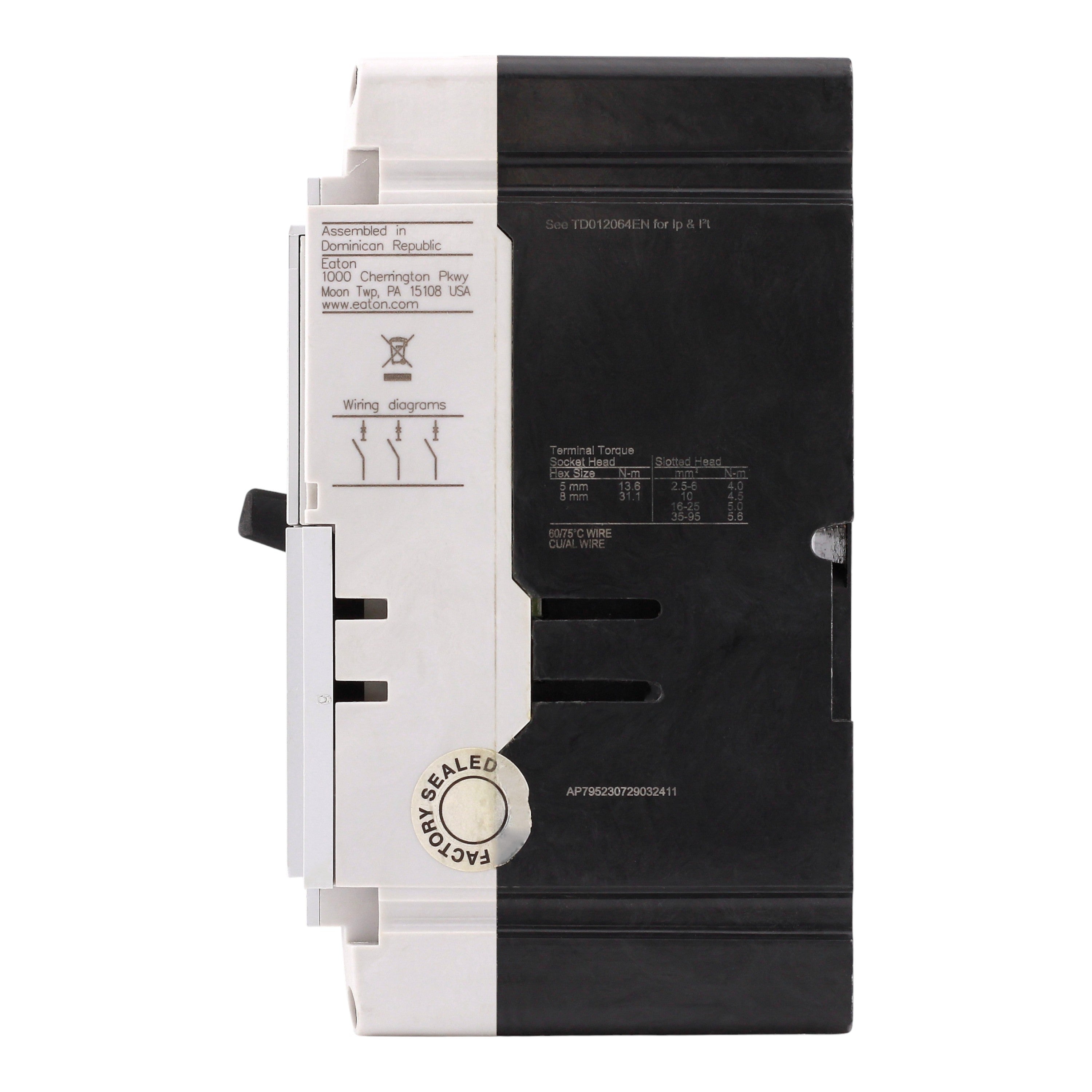 Eaton Power Defense PDG23M0020TFFL 20A 3P 600V 65kA Thermal-Magnetic Molded Case Circuit Breaker - Image 6