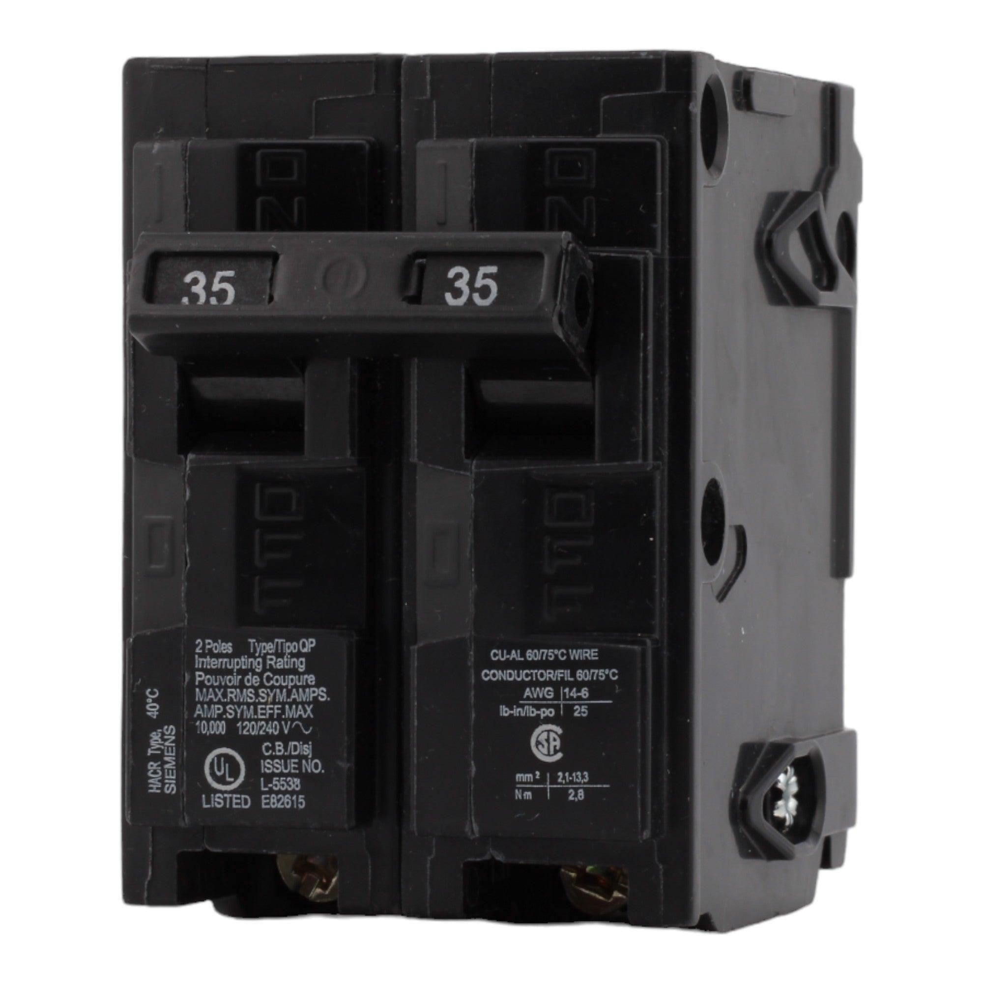 Siemens Q235 35 Amp Double Pole Circuit Breaker, Thermal Magnetic Trip, 120/240V, Plug-In, UL Listed - Image 3