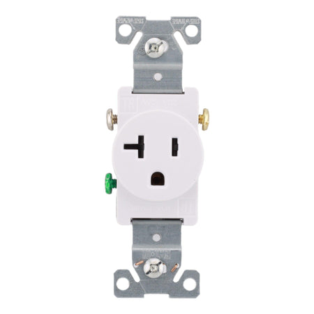 Eaton TR1877W-BXSP 20 Amp Single Tamper-Resistant Receptacle - 125V, Side-Wired, White, Commercial Grade - Image 2