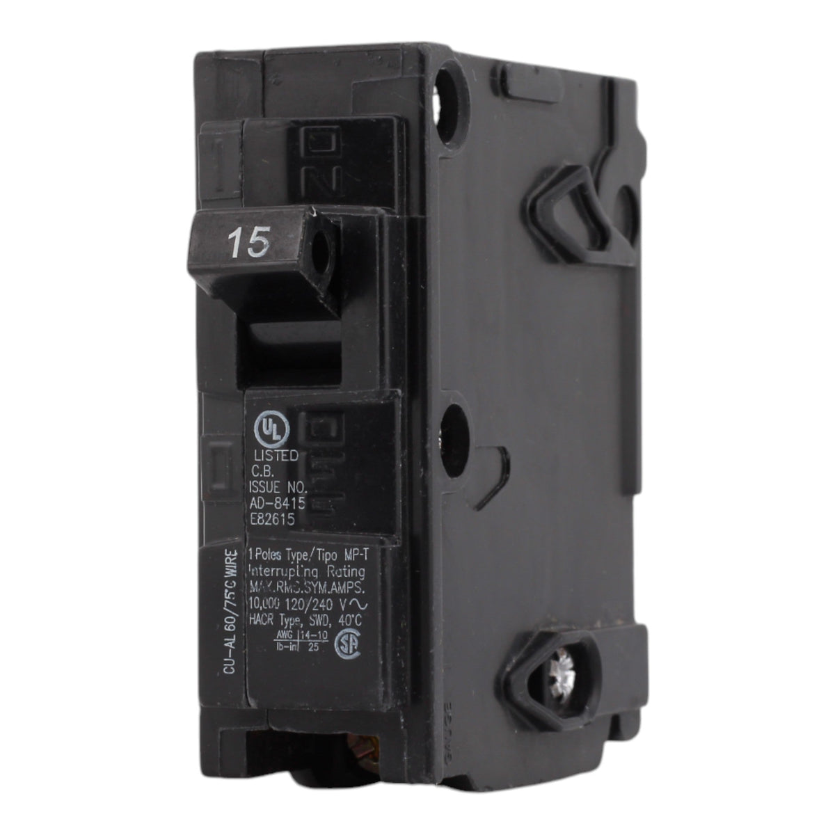 Murray MP115 15A 120V 1-Pole Miniature Thermal Magnetic Circuit Breaker, Compatible with Murray and Siemens Load Centers - Image 3