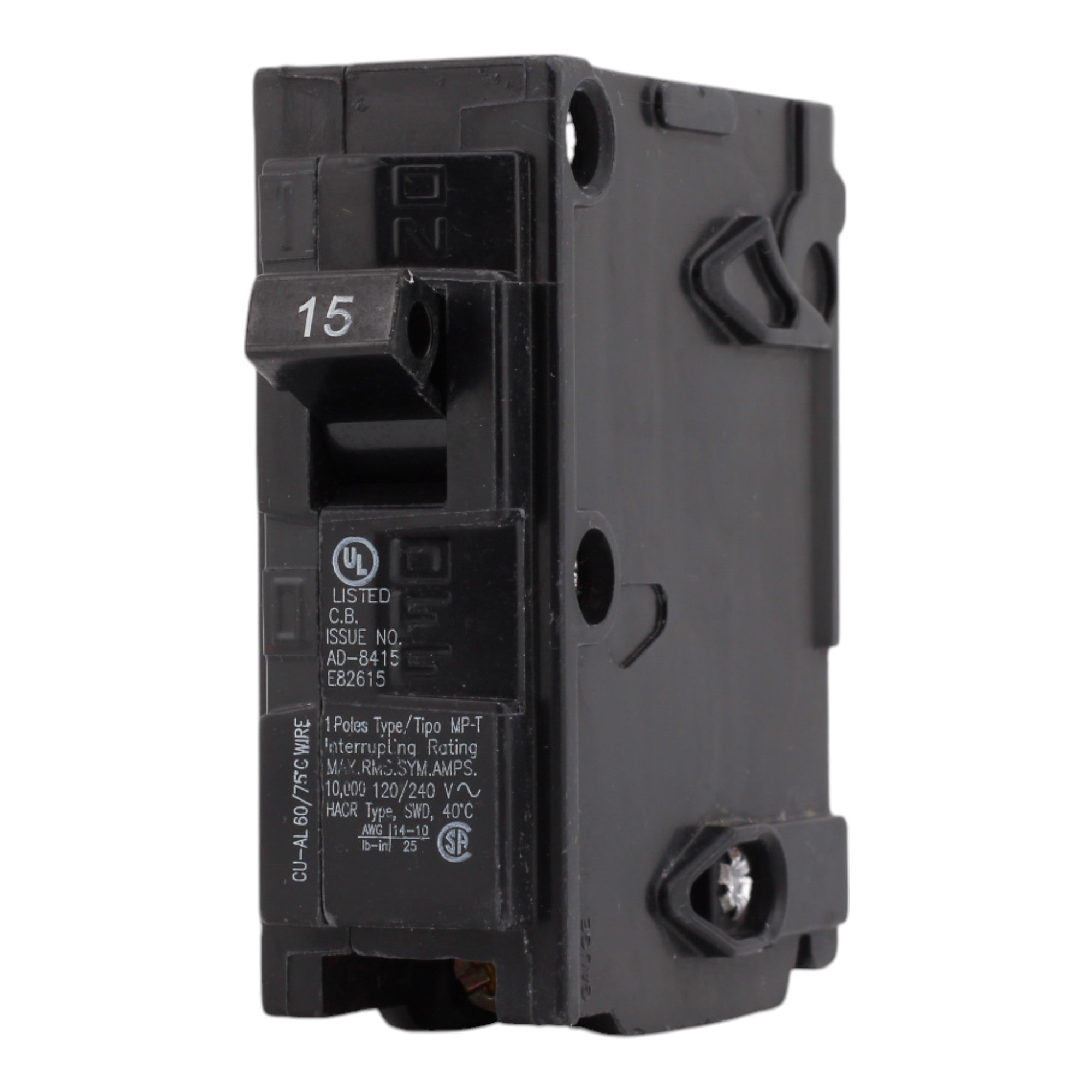 Murray MP115 15A 120V 1-Pole Miniature Thermal Magnetic Circuit Breaker, Compatible with Murray and Siemens Load Centers - Image 3