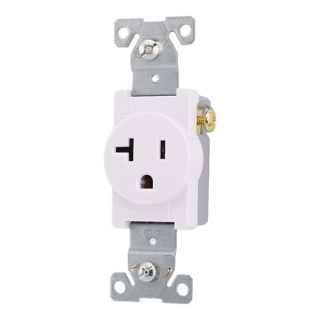 Eaton TR1877W-BXSP 20 Amp Single Tamper-Resistant Receptacle - 125V, Side-Wired, White, Commercial Grade - Image 3