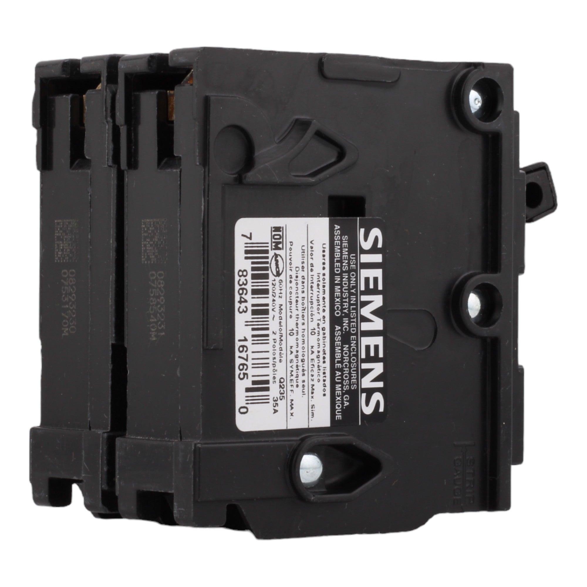 Siemens Q235 35 Amp Double Pole Circuit Breaker, Thermal Magnetic Trip, 120/240V, Plug-In, UL Listed - Image 5