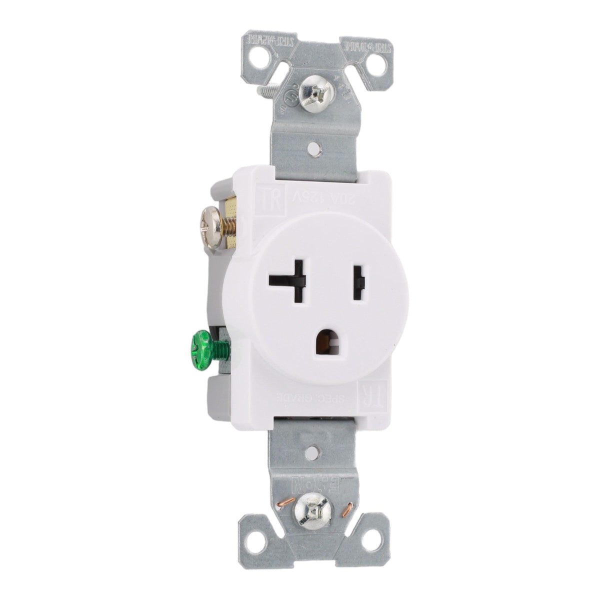 Eaton TR1877W-BXSP 20 Amp Single Tamper-Resistant Receptacle - 125V, Side-Wired, White, Commercial Grade - Image 4
