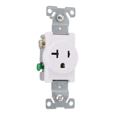 Eaton TR1877W-BXSP 20 Amp Single Tamper-Resistant Receptacle - 125V, Side-Wired, White, Commercial Grade - Image 4