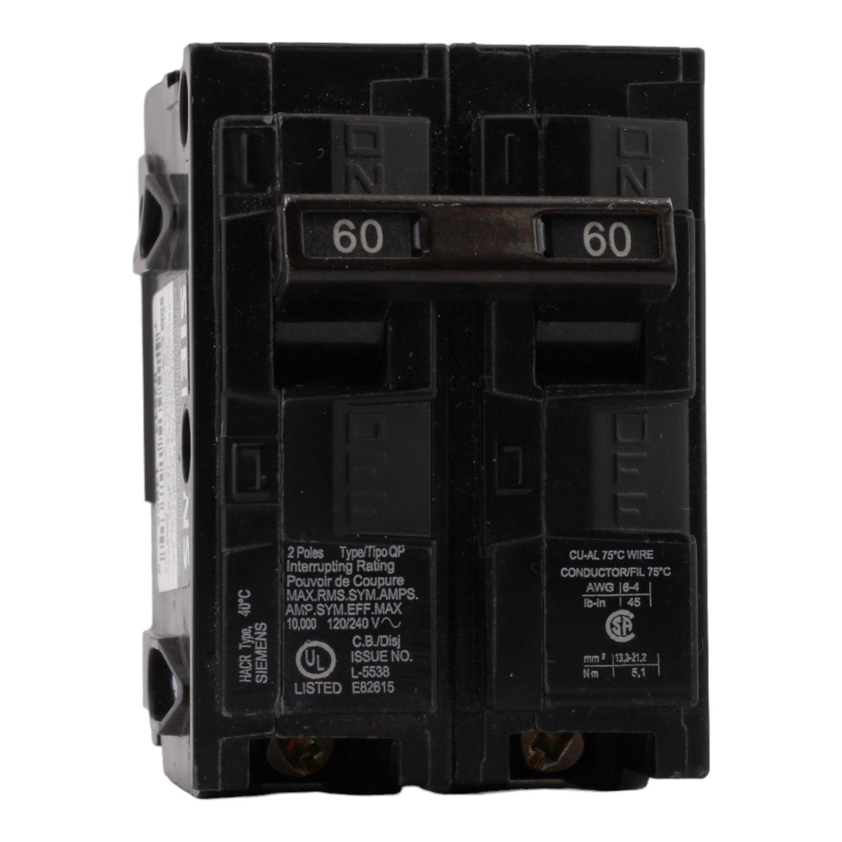 Siemens QP, Q260, 60A, 2P, 120/240V, Thermal Magnetic, Circuit Breaker - Image 2