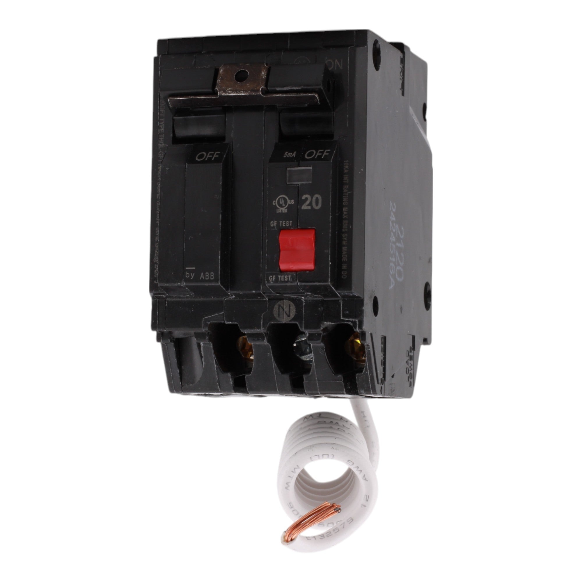GE THQL2120GFTP 20 Amps 120/240 Volts Two-Pole GFCI Circuit Breaker Pigtail Connection for Load Centers - Image 3