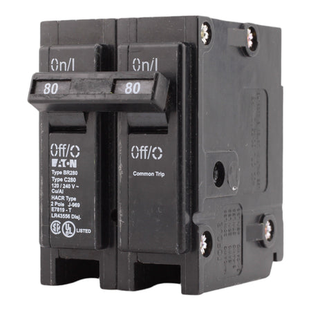 Eaton BR280 80 Amp Double Pole 240V Plug-In Standard Trip Circuit Breaker UL - Image 3