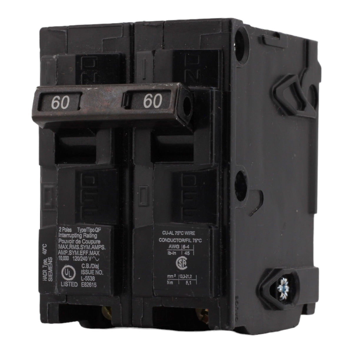 Siemens QP, Q260, 60A, 2P, 120/240V, Thermal Magnetic, Circuit Breaker - Image 3