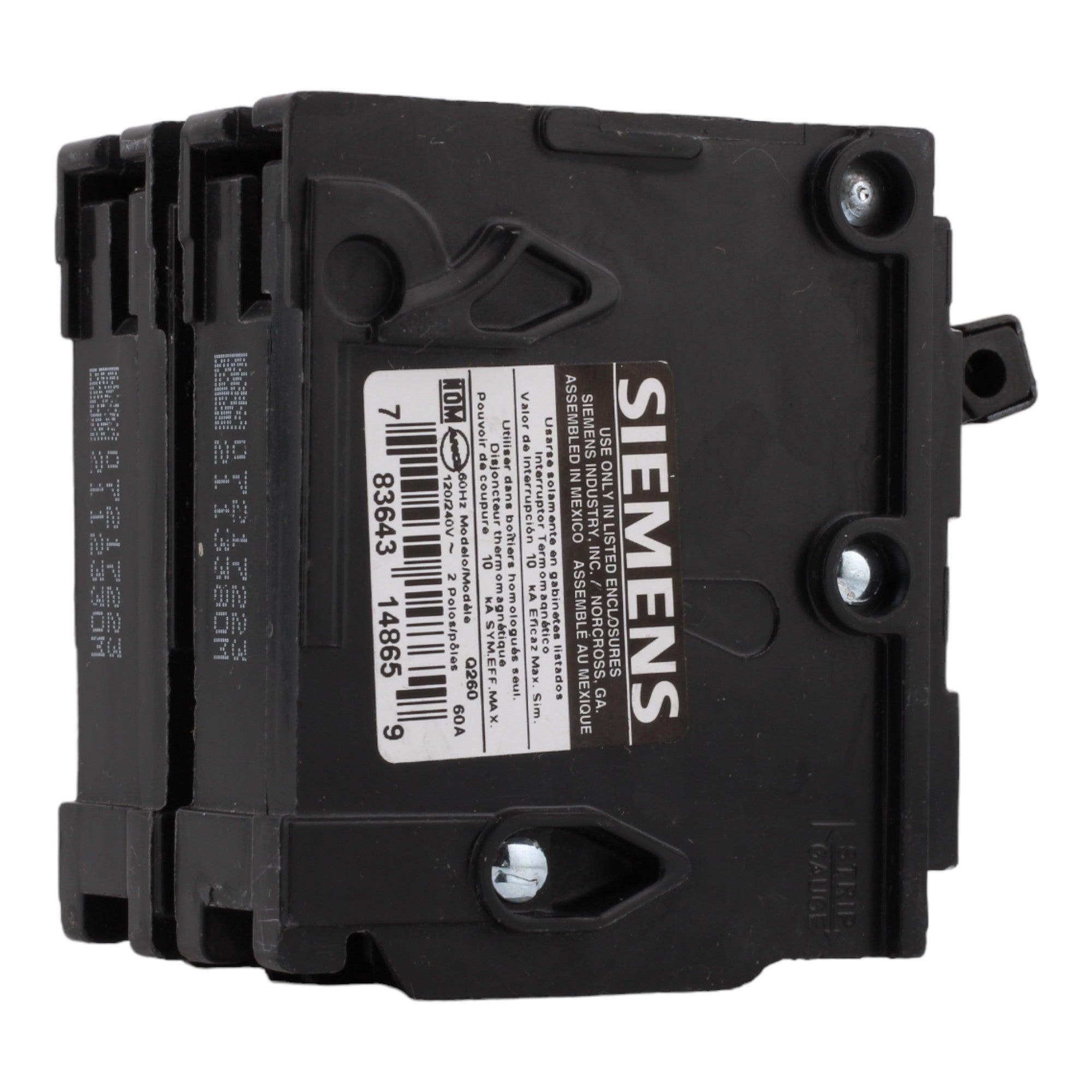 Siemens QP, Q260, 60A, 2P, 120/240V, Thermal Magnetic, Circuit Breaker - Image 5