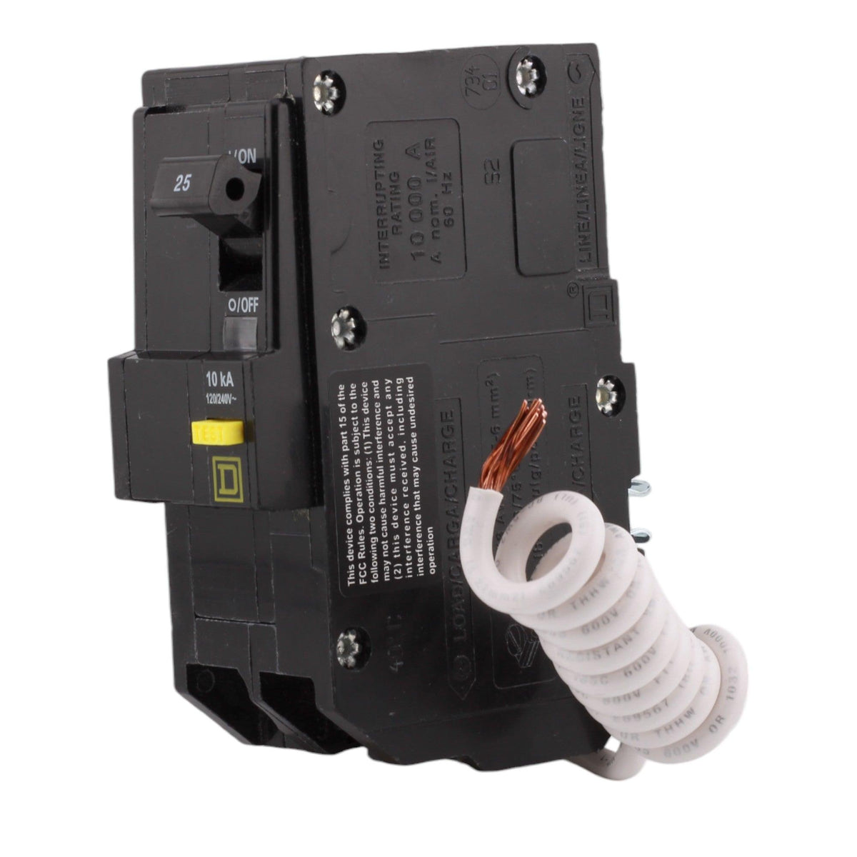 Square D QO225GFI 25 Amp Double Pole 240V Pigtail-Neutral GFCI Ground Fault Circuit Breaker UL - Image 2