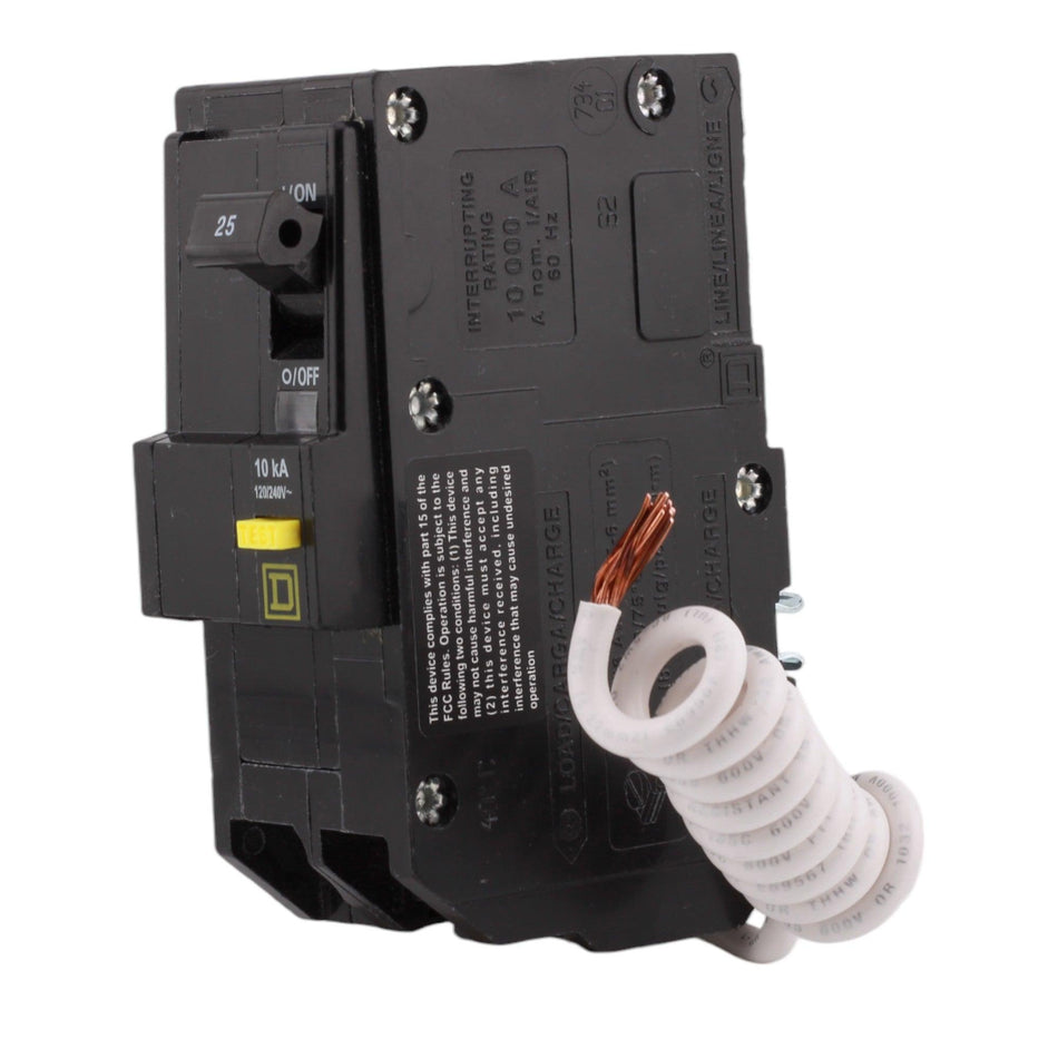 Square D QO225GFI 25 Amp Double Pole 240V Pigtail-Neutral GFCI Ground Fault Circuit Breaker UL - Image 2