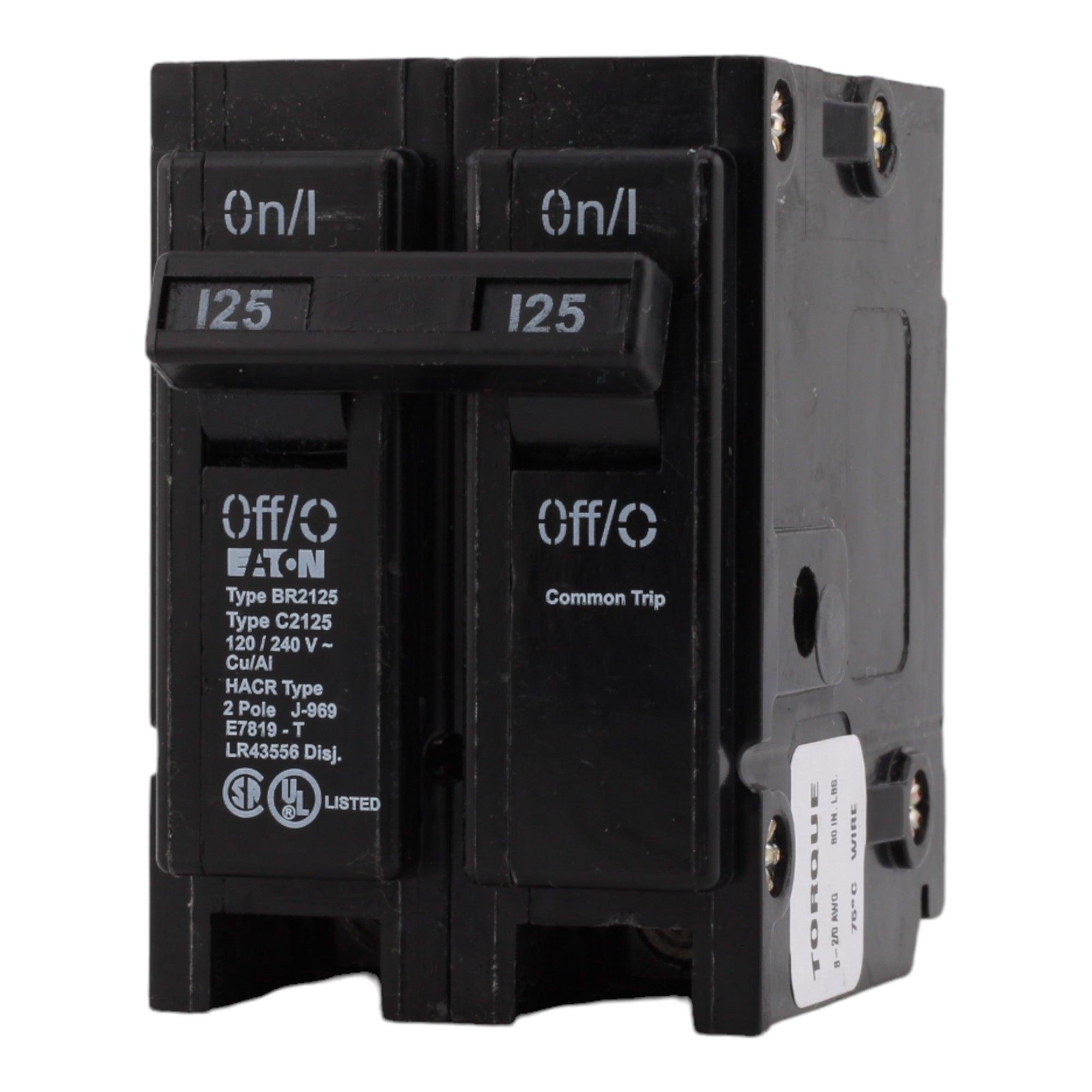 Eaton BR2125 125 Amp Double Pole 240V Plug-In Standard Trip Circuit Breaker UL - Image 3