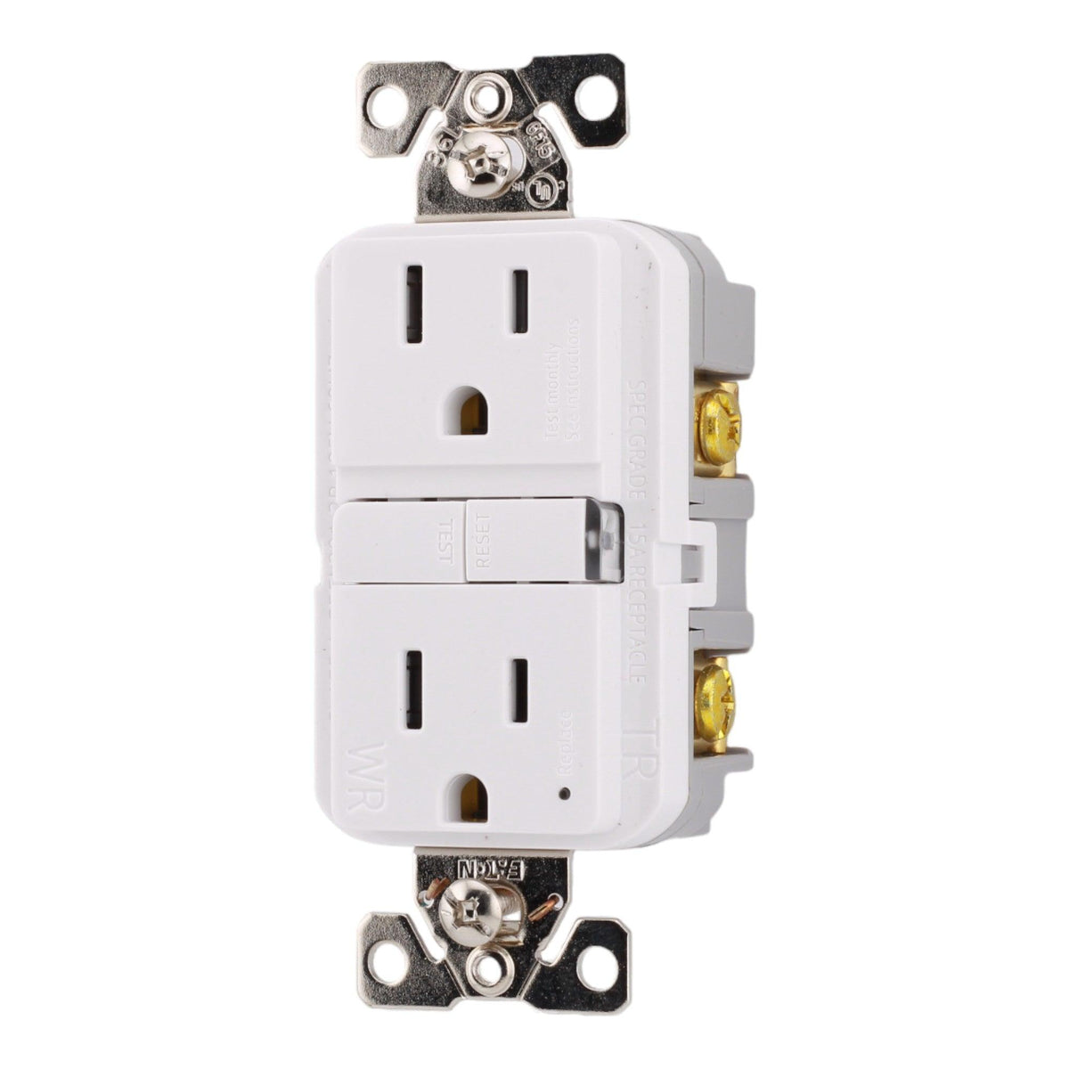 Eaton TWRGF15W 15 Amp Tamper and Weather-Resistant Self-Test GFCI 125V, White, UL Listed - Image 3