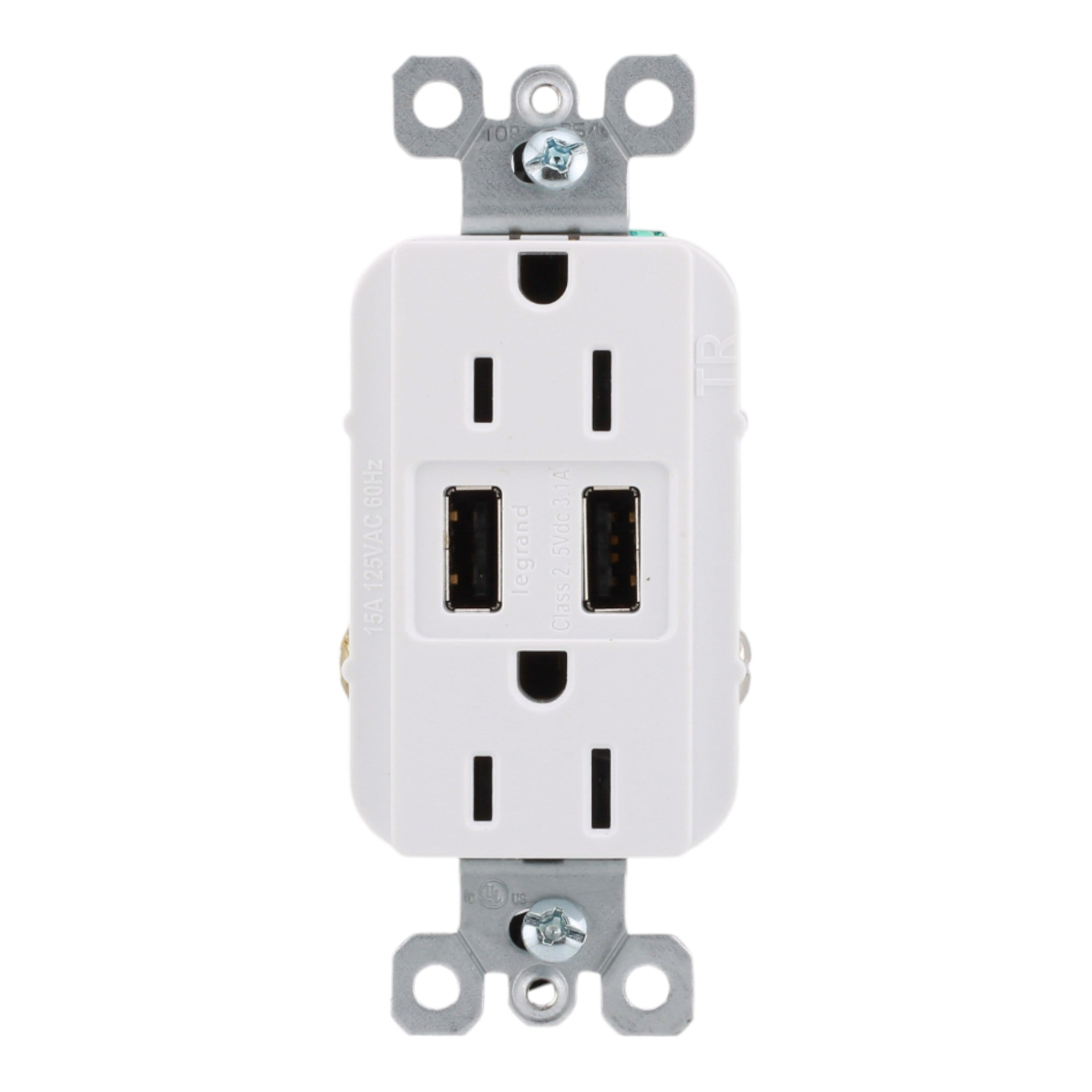 Legrand radiant TM826USBW 15A 3.1A USB-A TR Outlet
