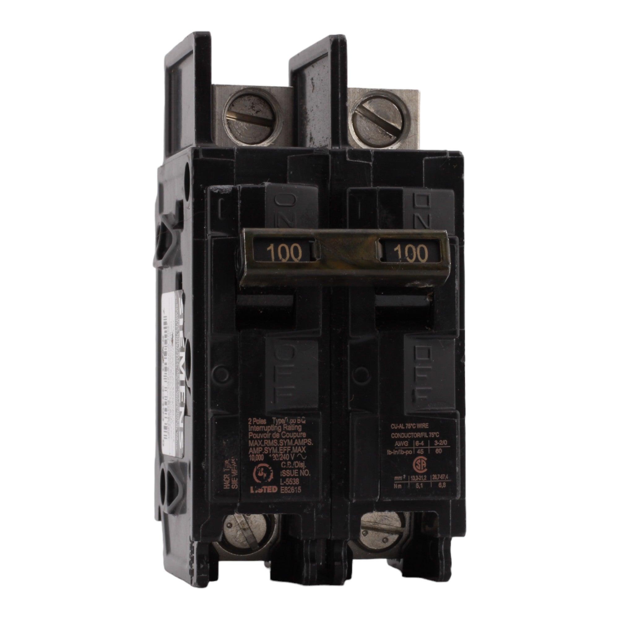 Siemens BQ2B100L 100 Amp Double Pole 240V Bolt-On Standard Trip Circuit Breaker UL - Image 3