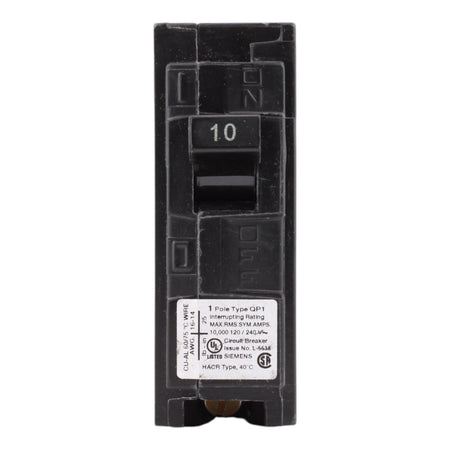 Siemens Q110 10 Amp Single Pole 120V Plug-In Standard Trip Circuit Breaker UL - Image 2