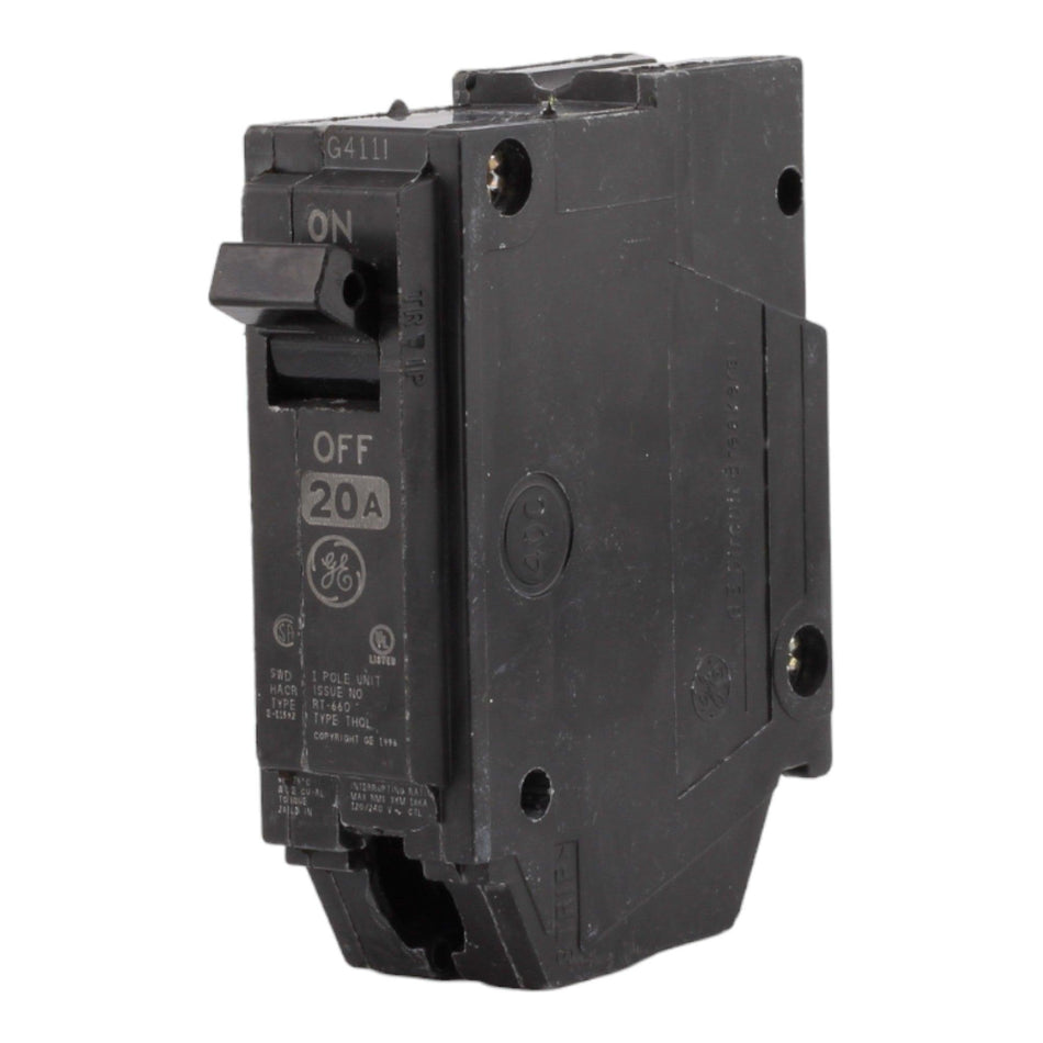 GE THQL1120 20 Amp Single Pole Circuit Breaker - 120/240V, Plug-In, UL Listed - Image 2