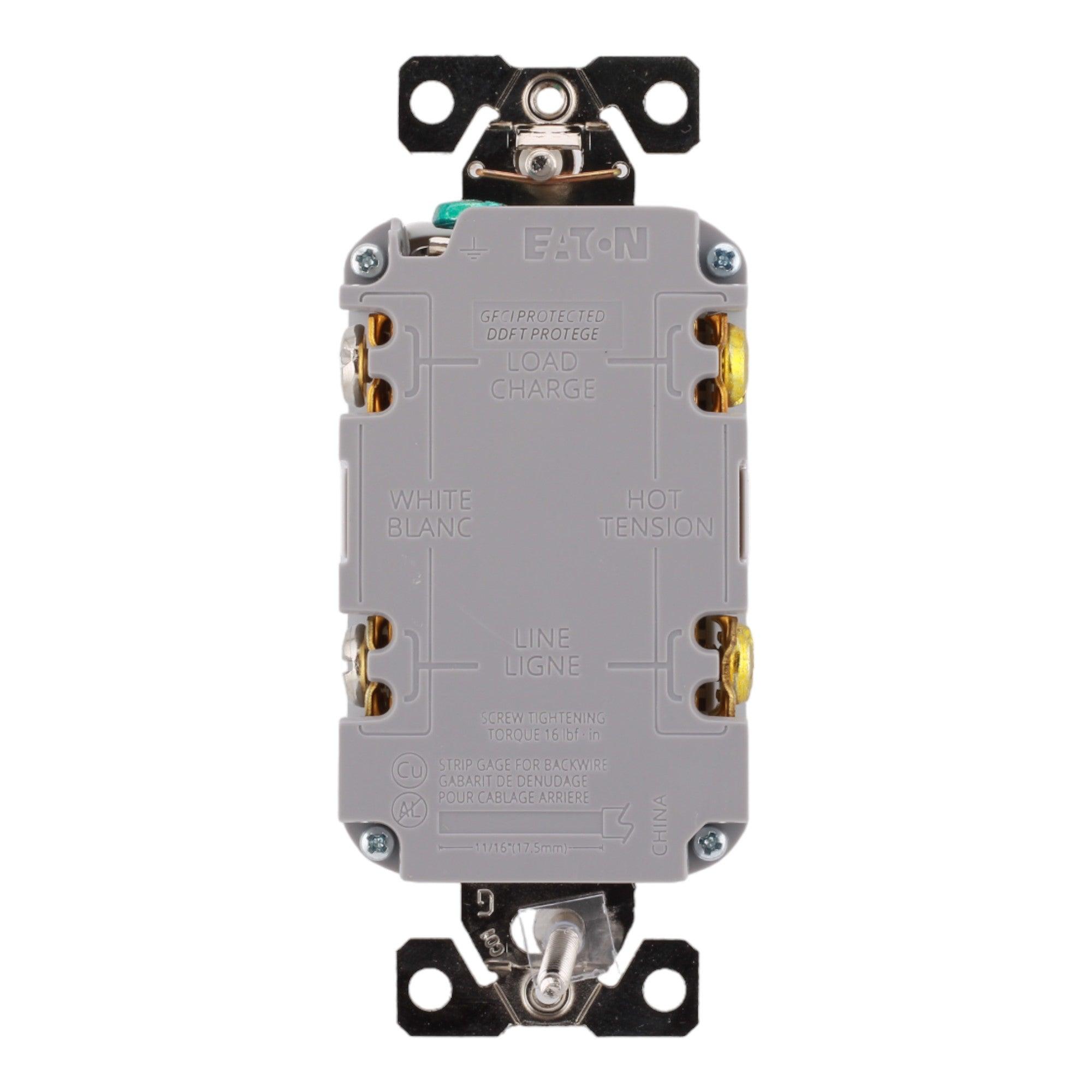 Eaton TWRGF15W 15 Amp Tamper and Weather-Resistant Self-Test GFCI 125V, White, UL Listed - Image 4