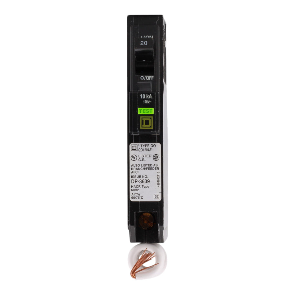 Square D QO120AFIC 20 Amps 120 Volts Single Pole ARC Fault Circuit Breaker with Pigtail Neutral for QO Panels - Image 2
