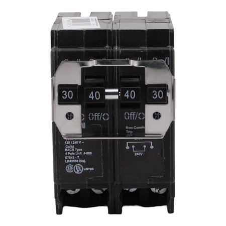 Eaton BQ230240, 30A/40A, 120/240V, 4-Pole, 10kA, Thermal Magnetic Circuit Breaker, Plug-On, for Type BR Load Centers - Image 2