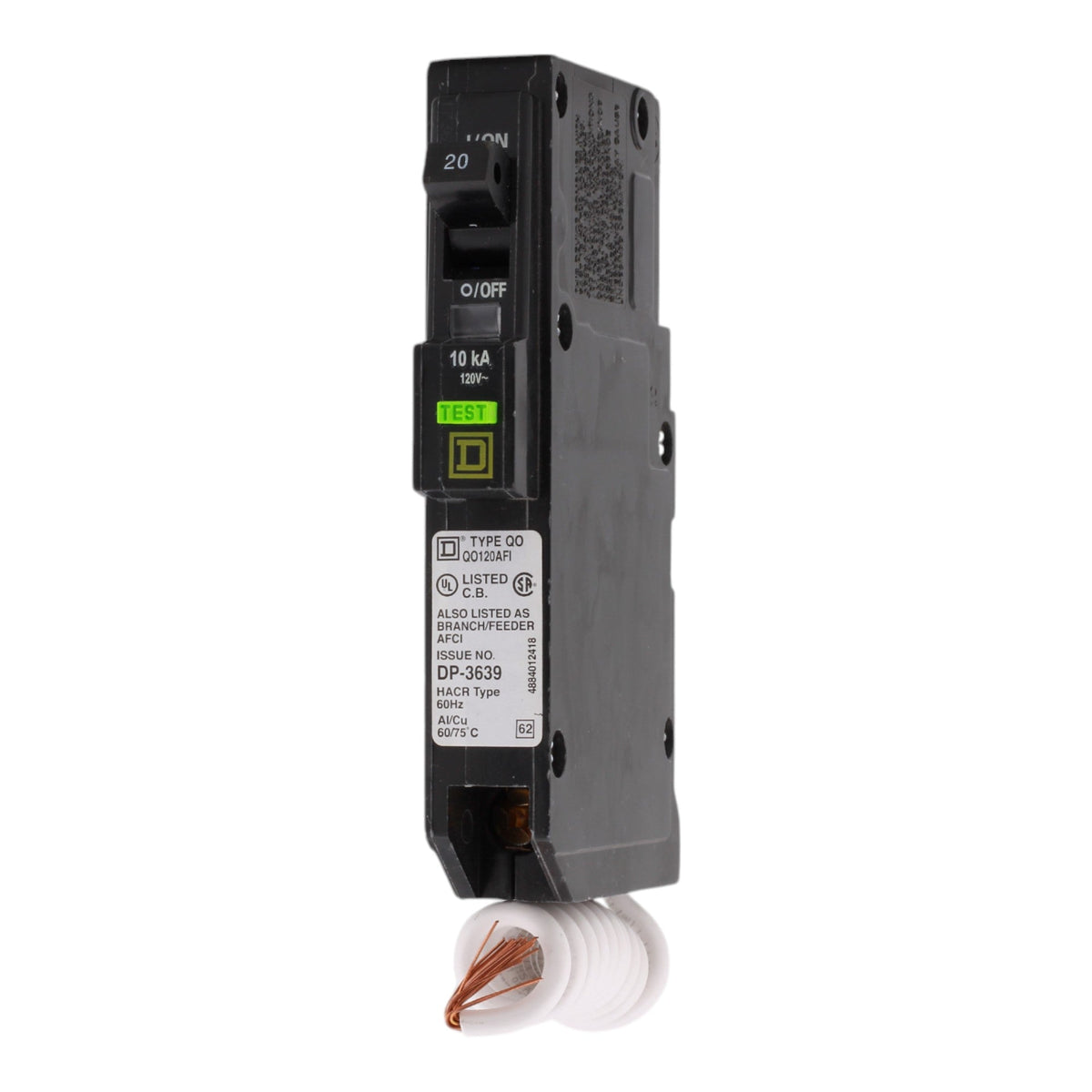 Square D QO120AFIC 20 Amps 120 Volts Single Pole ARC Fault Circuit Breaker with Pigtail Neutral for QO Panels - Image 3