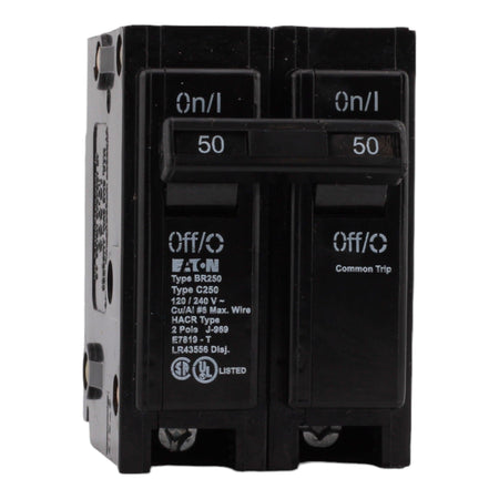 Eaton BR250 50 Amp Double Pole 240V Plug-In Standard Trip Circuit Breaker UL - Image 2
