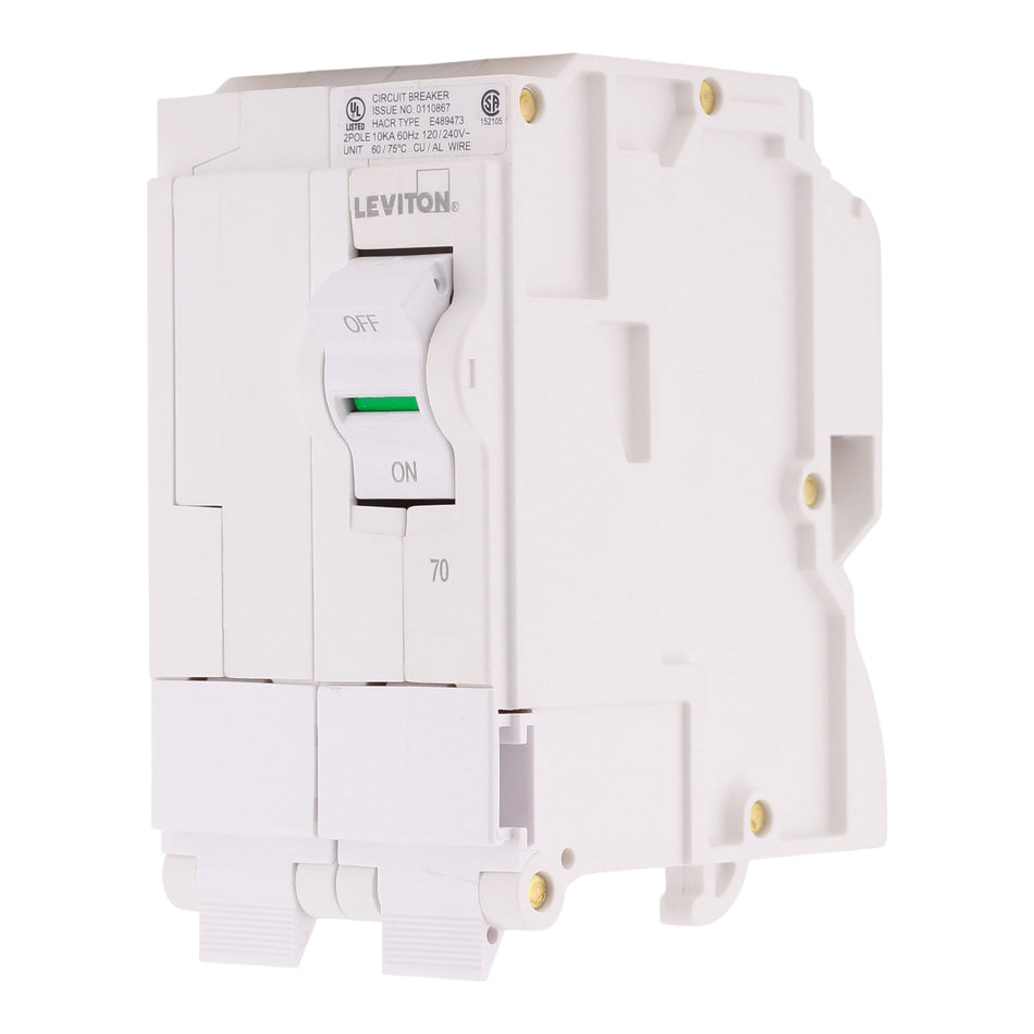 Leviton LB270 70A 2P 120/240V Hydraulic Magnetic Standard Circuit Breaker - Image 2