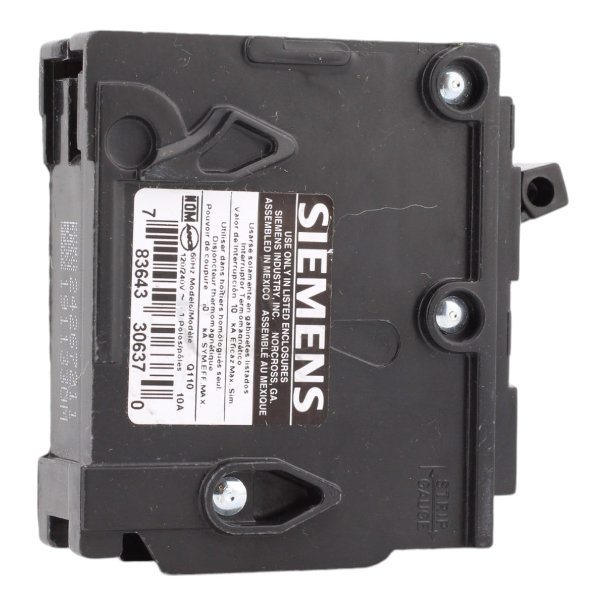 Siemens Q110 10 Amp Single Pole 120V Plug-In Standard Trip Circuit Breaker UL - Image 5