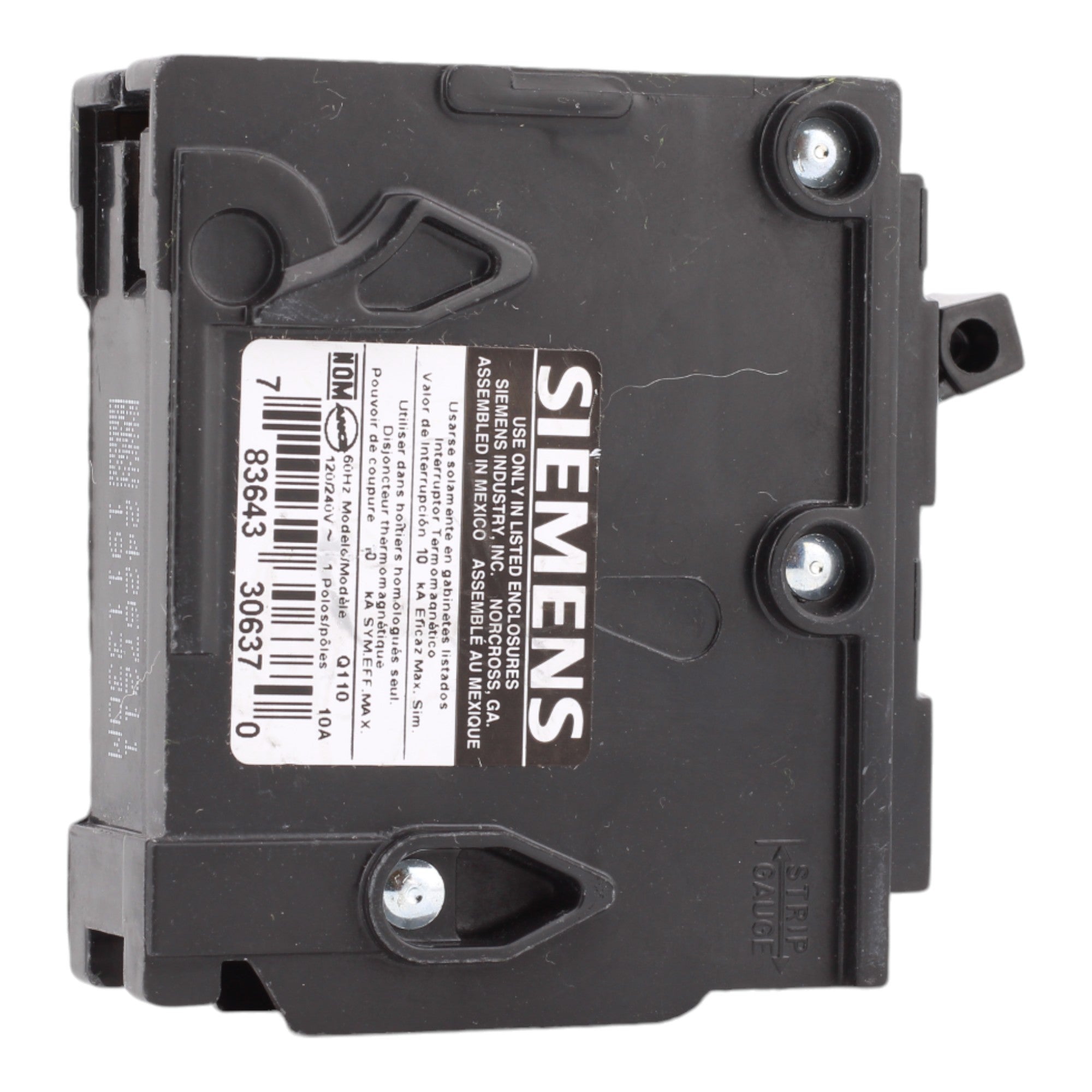 Siemens Q110 10 Amp Single Pole 120V Plug-In Standard Trip Circuit Breaker UL - Image 5