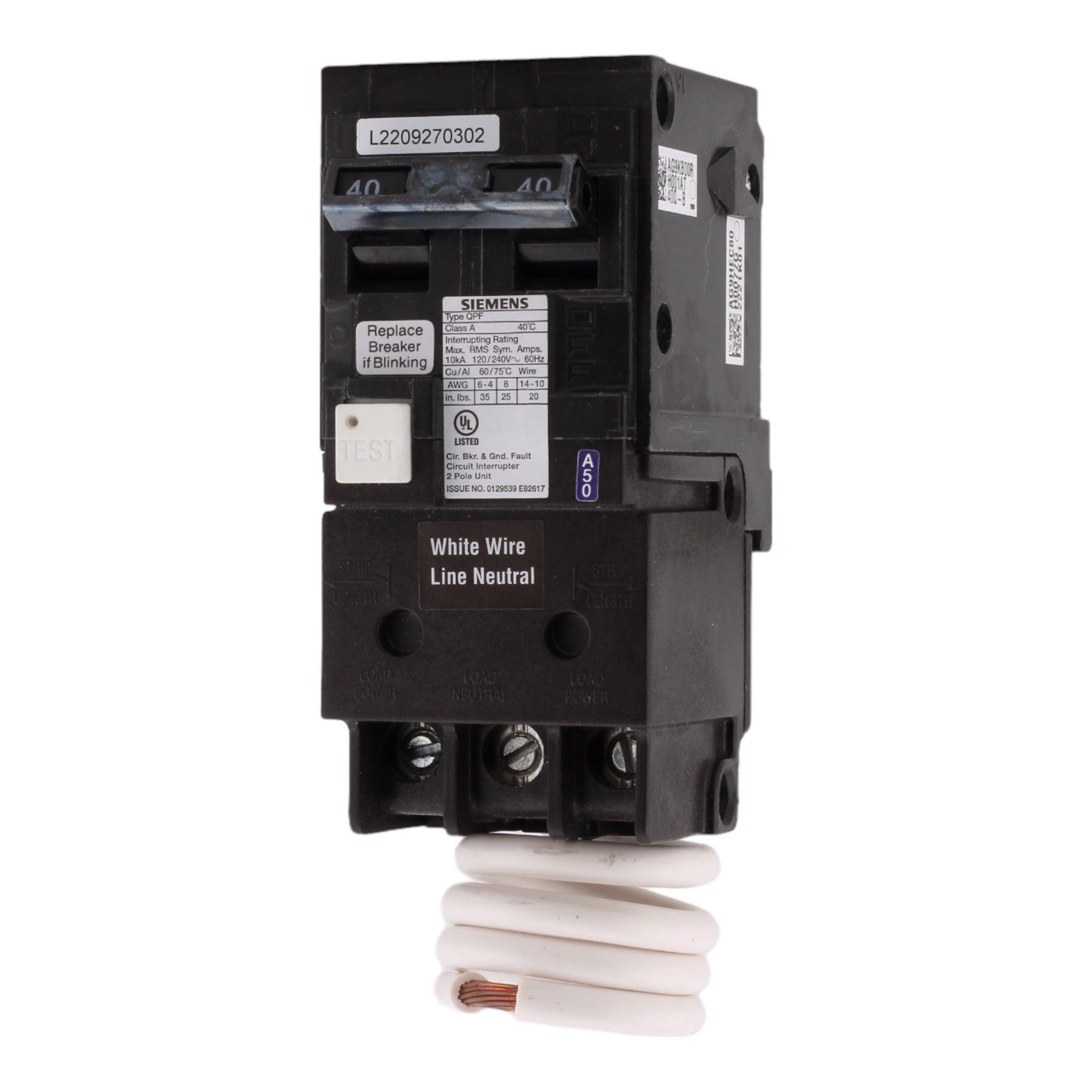 Siemens QF240A 40 Amp Double Pole 240V Pigtail-Neutral GFCI Ground Fault Circuit Breaker UL - Image 3