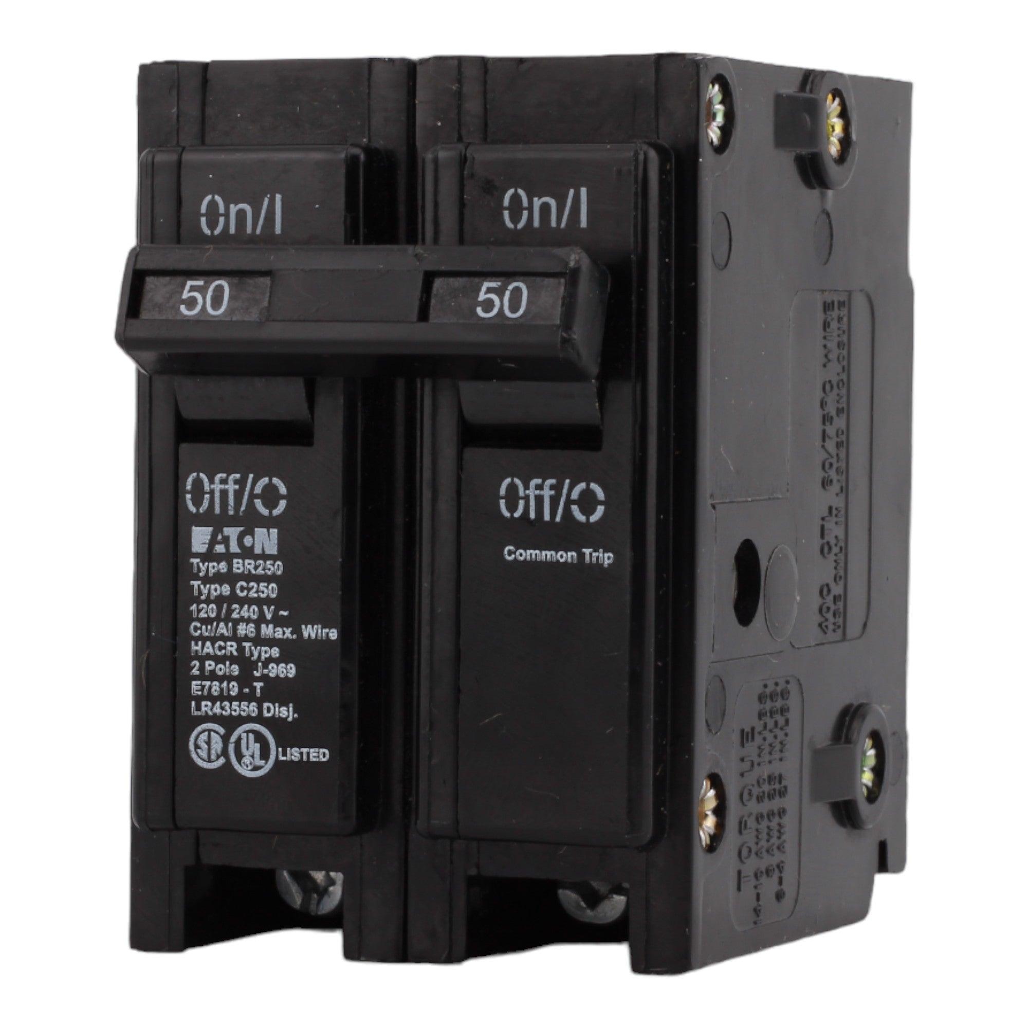 Eaton BR250 50 Amp Double Pole 240V Plug-In Standard Trip Circuit Breaker UL - Image 3