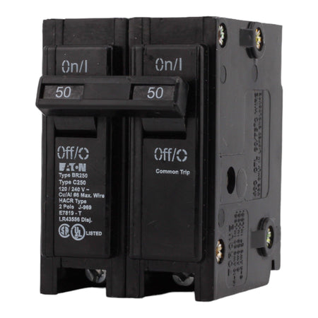 Eaton BR250 50 Amp Double Pole 240V Plug-In Standard Trip Circuit Breaker UL - Image 3