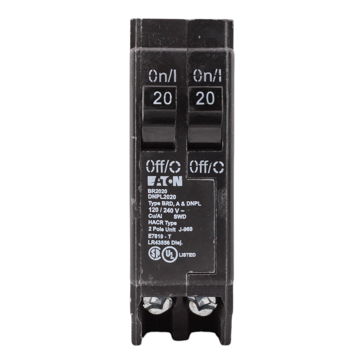 Eaton BR, BR2020, 20A/20A, 1P, 120V, Tandem, Circuit Breaker - Image 2