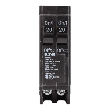 Eaton BR, BR2020, 20A/20A, 1P, 120V, Tandem, Circuit Breaker - Image 2